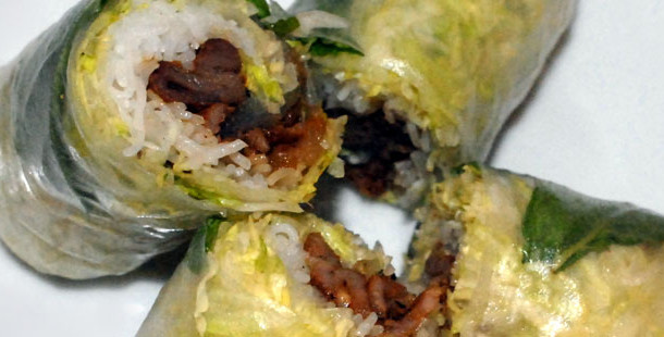 Grilled Pork Spring Rolls